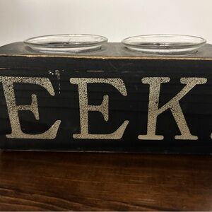 Black and Gray 'EEK' Candle Holder